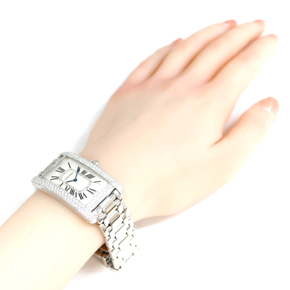 CARTIER カルティエ タンクアメリカンSM 腕時計 18金 K18ホワイト
