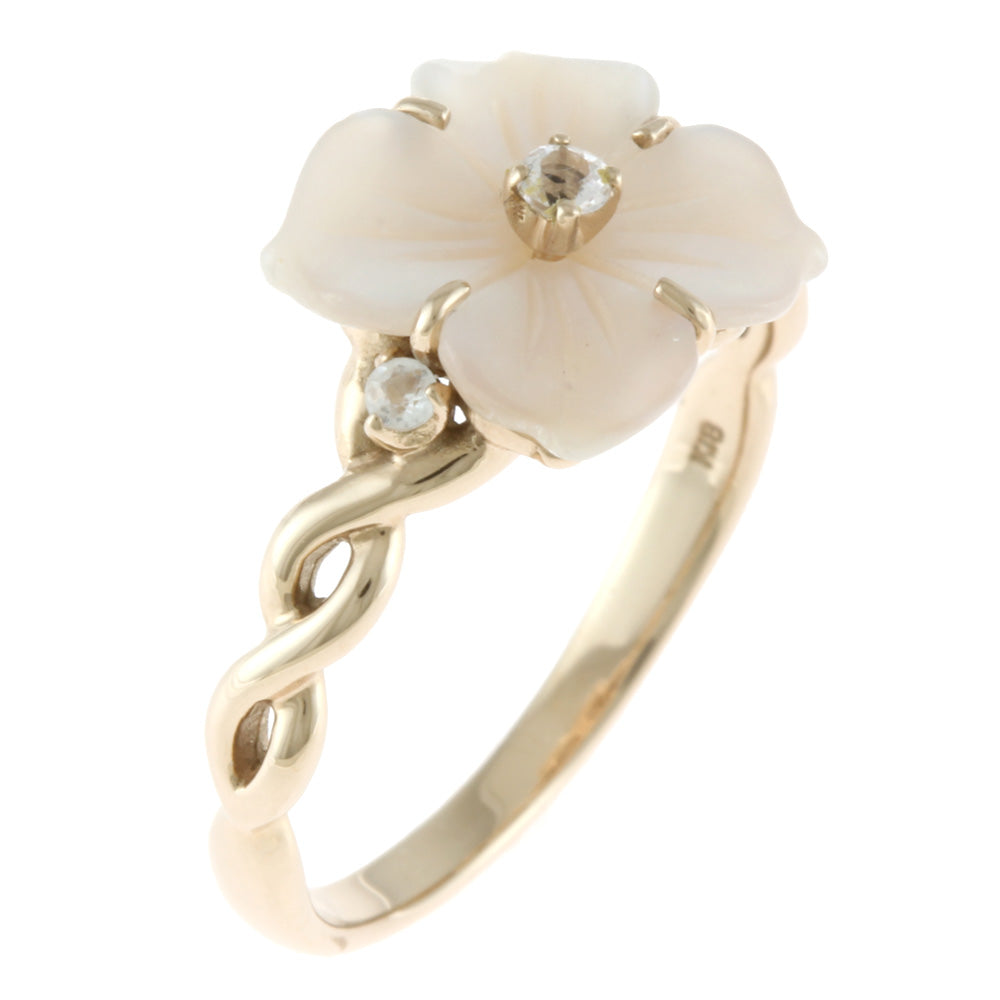 中古】 サマンサティアラ Samantha Tiara K18PG リング 指輪 シェル