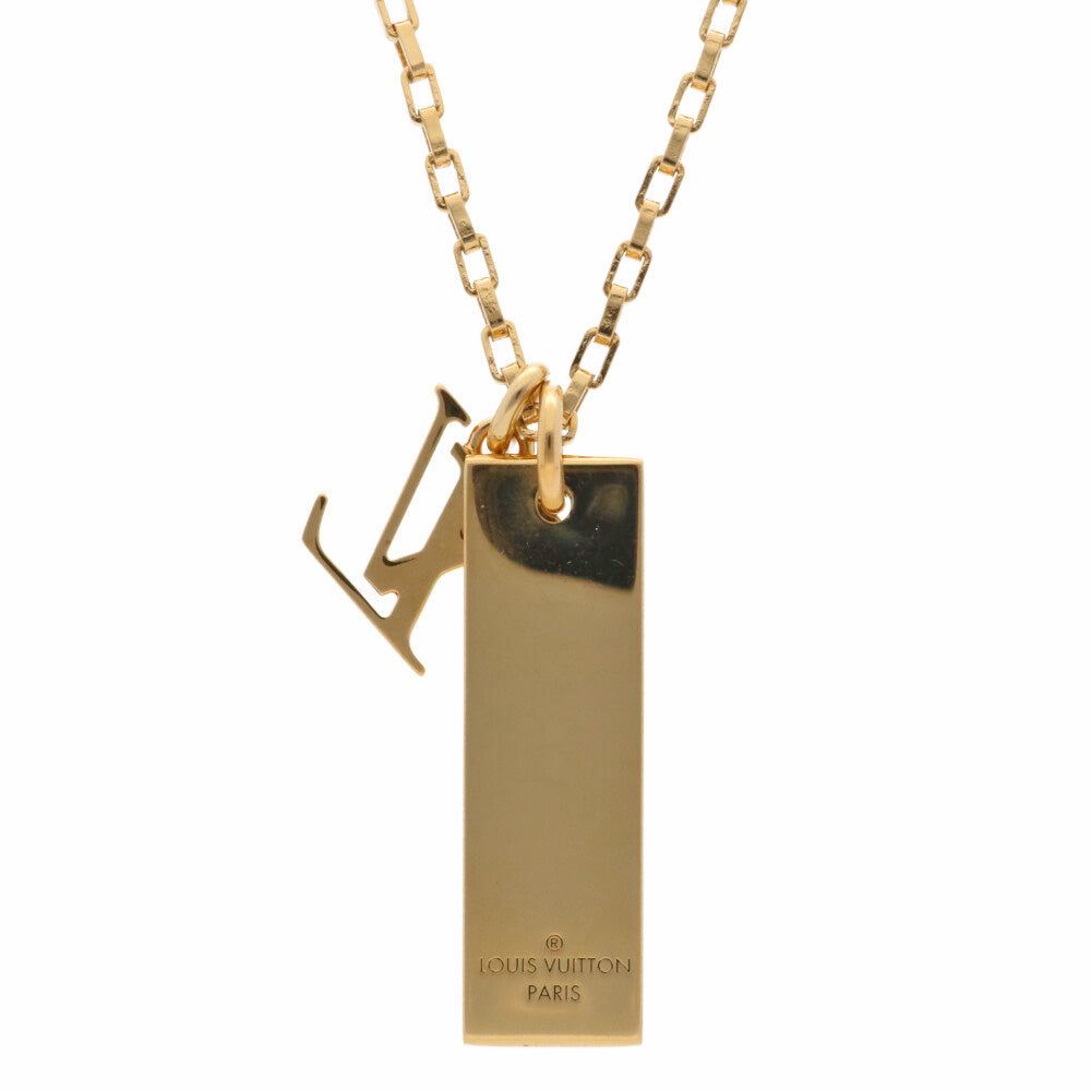 中古】 ルイ・ヴィトン LOUIS VUITTON ネックレス プレート ロゴ