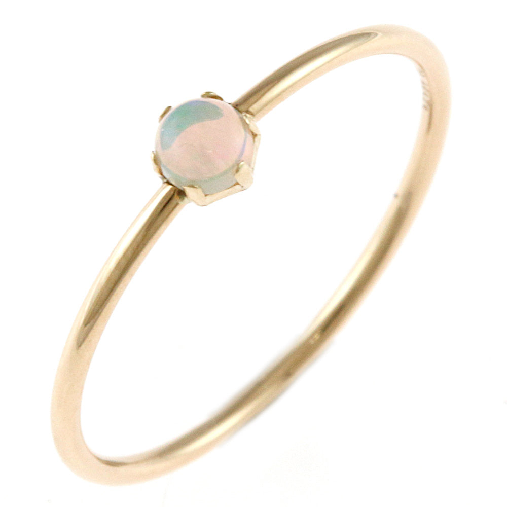 中古】 アガット agete K10 リング 指輪 オパール 9号 華奢 一粒 10金