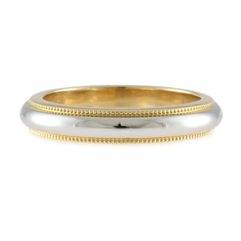 Used] Tiffany & Co. K18 Pt950 Ring, Milgrain, 18K Gold, Pt950