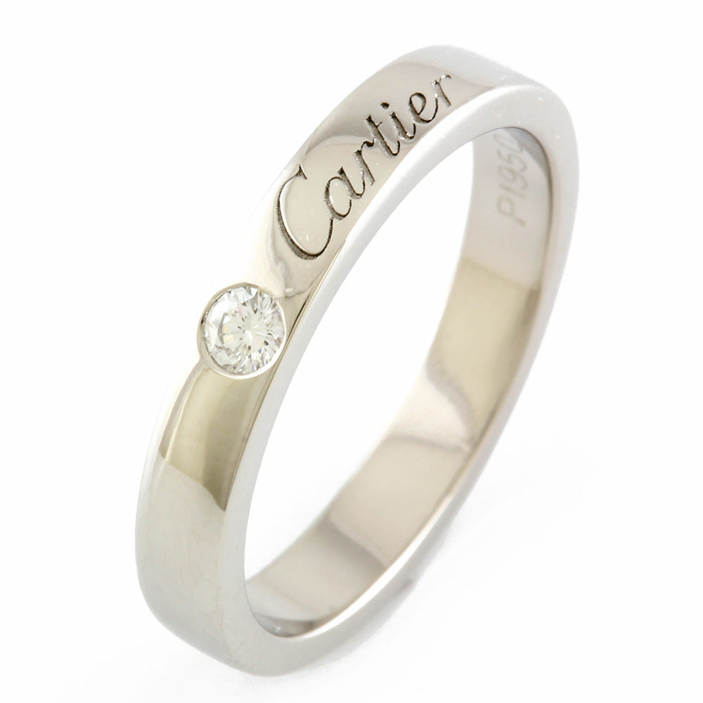 Used] Cartier Pt950 Ring, Diamond, Size 9, #49, Single Diamond