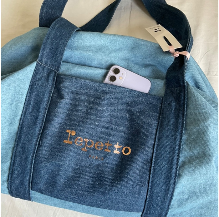 repetto レペット Duffle bag size L ロゴ デニム配色トート 51243-5
