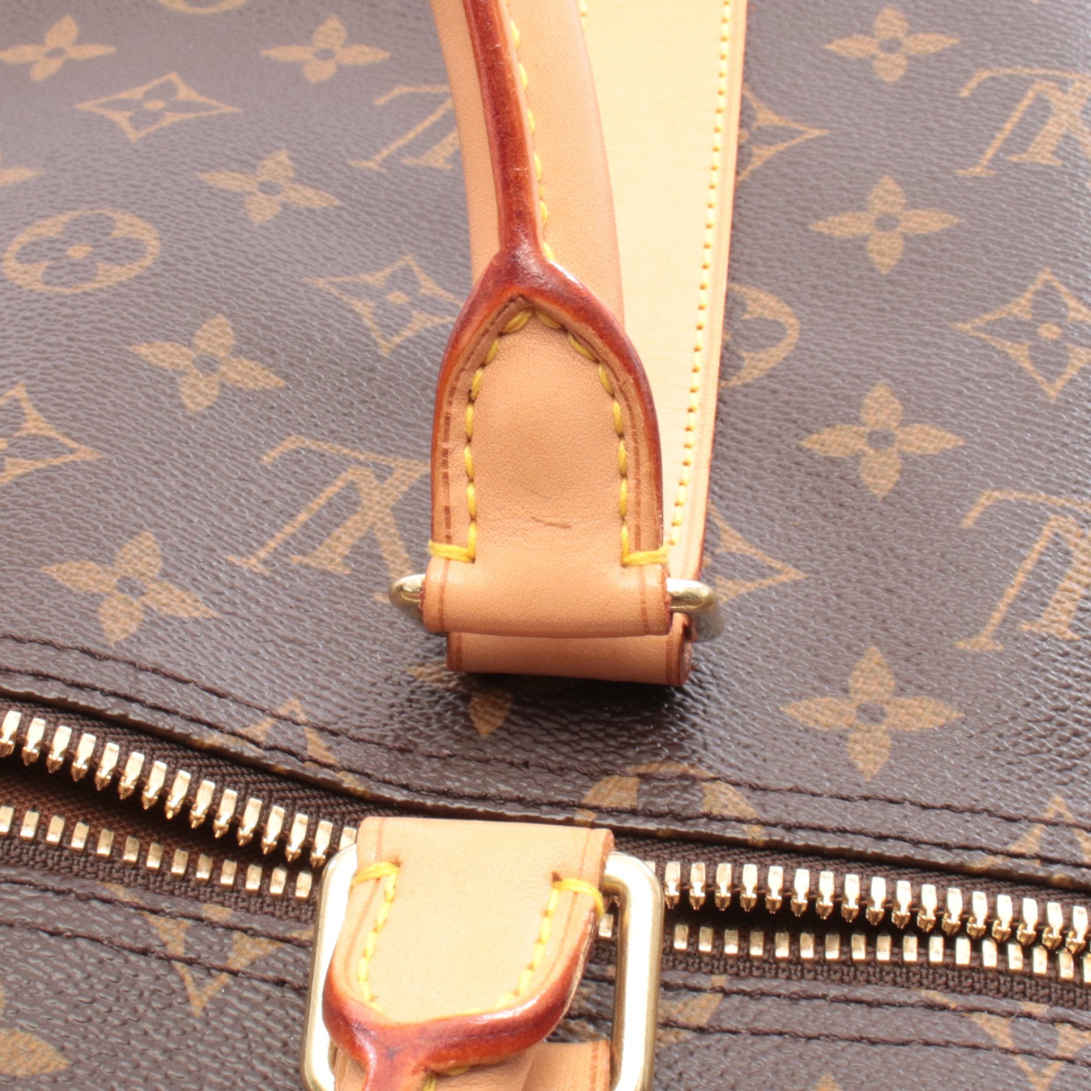 キーポル50 モノグラム ボストンバッグ PVC レザー ブラウン ルイ