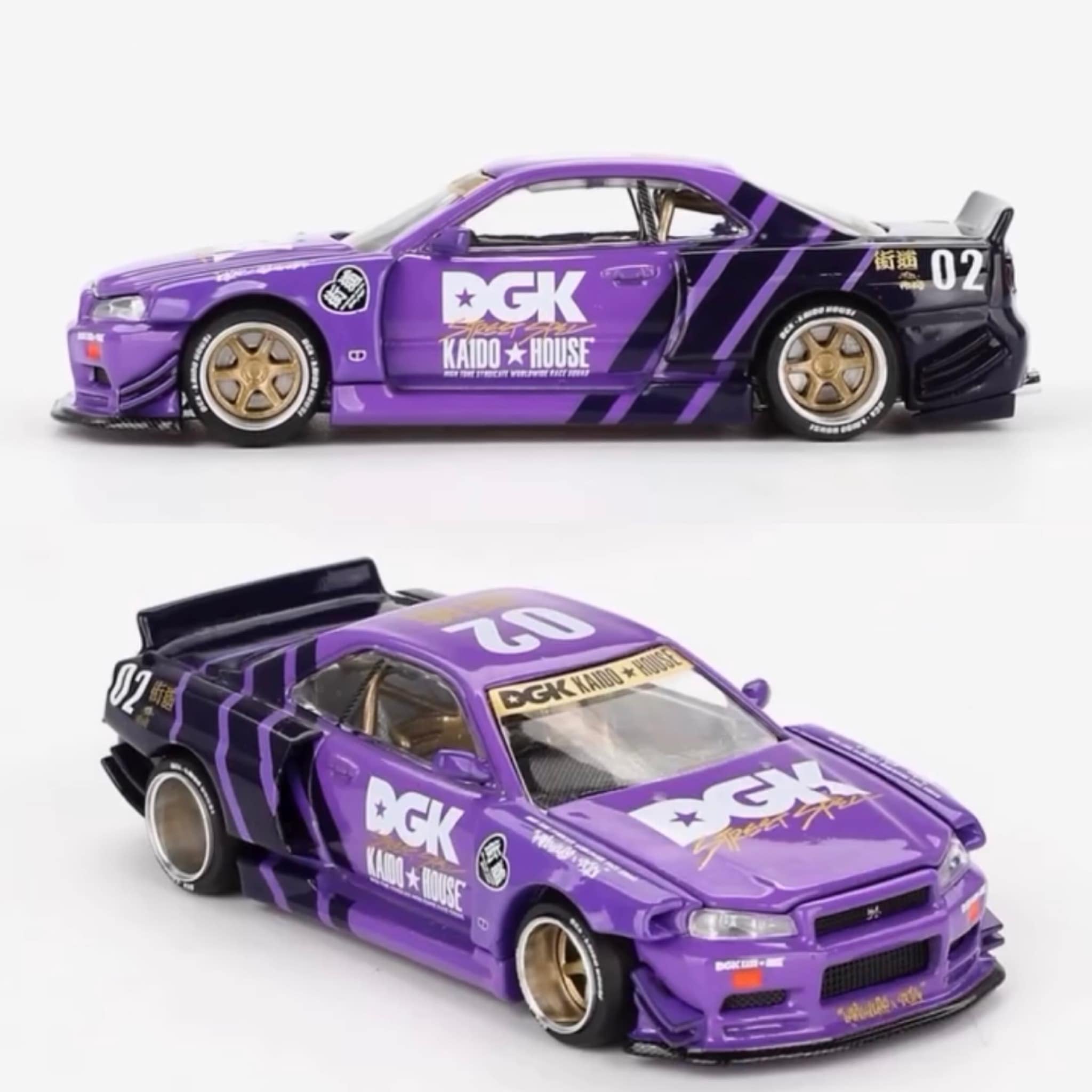 Kaido House x Mini GT Nissan Skyline R34 GTR - DGK Collaboration