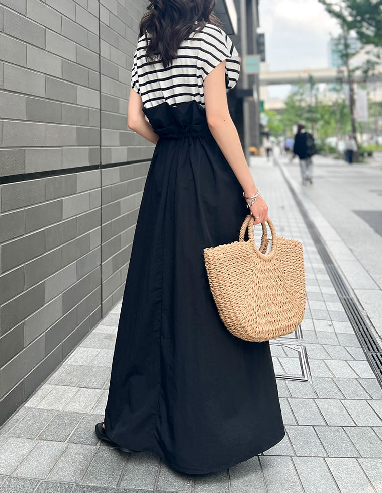 切り替えドロストフレアドッキングワンピ - ワンピース通販 | 人気