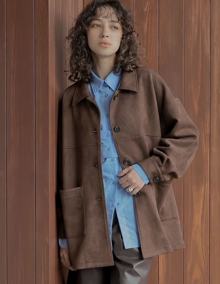 フェイクスウェードシャツジャケット - ジャケット/アウター通販