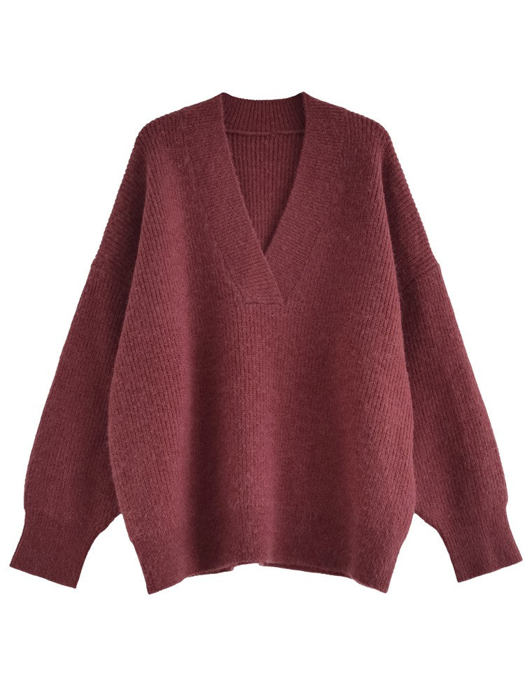 深Vネックニットプルオーバー - トップス通販 | 人気レディース