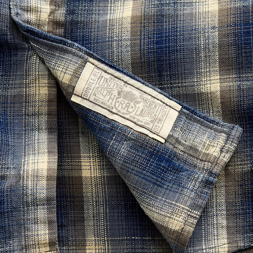 Double RL : CHECKED WOVEN WORK SHIRT (BLUE) – Reggieshop