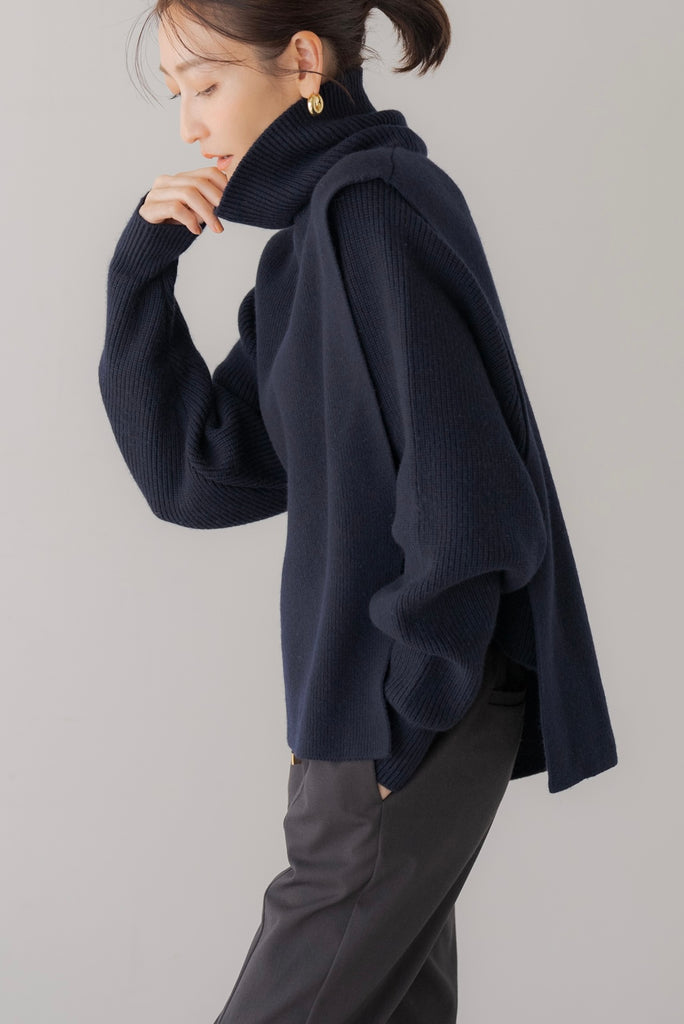 ハイネックベストレイヤードニット｜HIGH NECK VEST LAYERED KNITの
