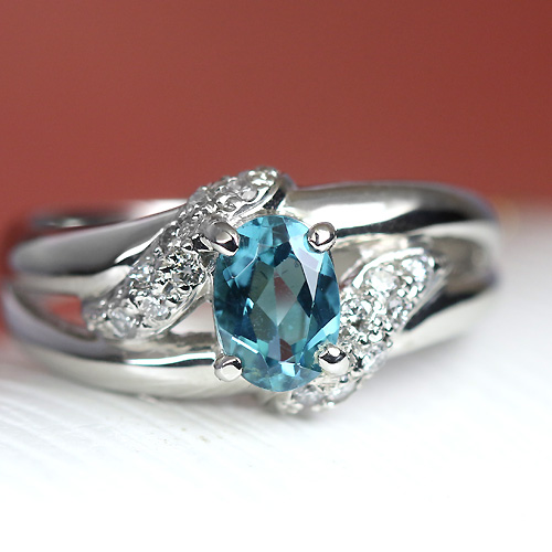 ブルートルマリン 0.77ct ダイヤモンド プラチナ リング（指輪）【品質
