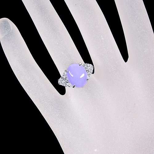 ラベンダー翡翠 約6ct ダイヤモンド 0.7ct プラチナ リング(指輪