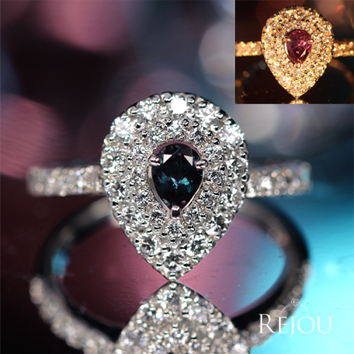 アレキサンドライト 0.27ct ダイヤモンド 0.7ct プラチナ リング(指輪
