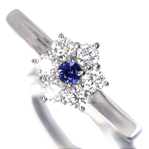 ベニトアイト 0.086ct ダイヤモンド 0.39ct プラチナ リング(指輪