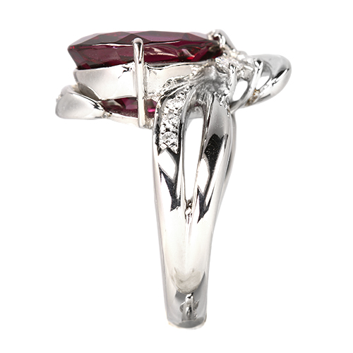 ガーネット 8ct ダイヤモンド プラチナ リング(指輪)【品質保証書/宝石