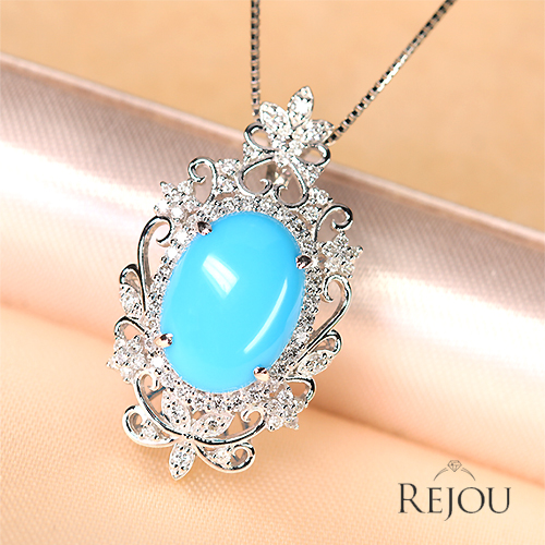 スリーピングビューティーターコイズ（トルコ石） 約4ct ダイヤモンド