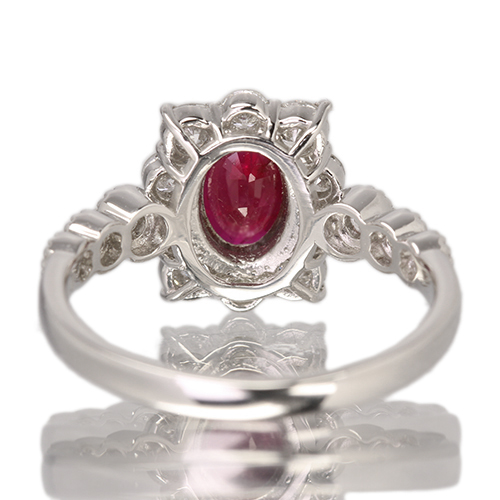 ルビー 約1ct ダイヤモンド 0.8ct プラチナ リング(指輪)【品質保証書