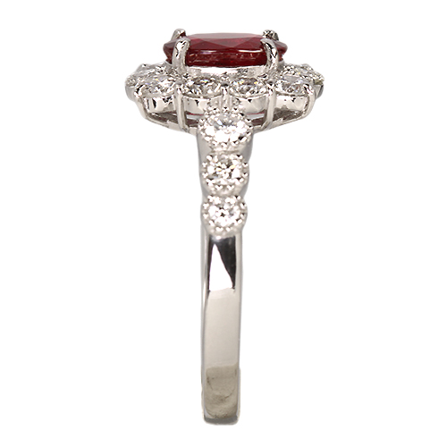 ルビー 約1ct ダイヤモンド 0.8ct プラチナ リング(指輪)【品質保証書