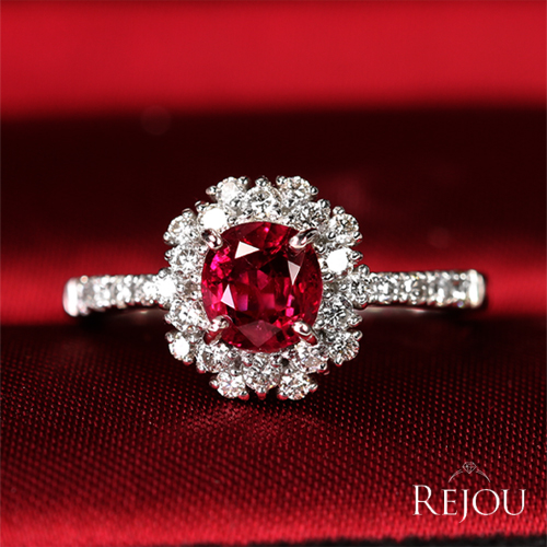 ピジョンブラッドルビー 1.1ct ダイヤモンド 0.4ct プラチナ リング