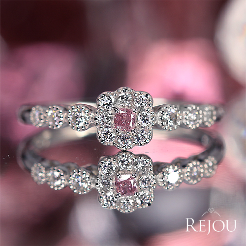 ピンクダイヤモンド 0.048ct/FIP/I1 ダイヤモンド プラチナ リング