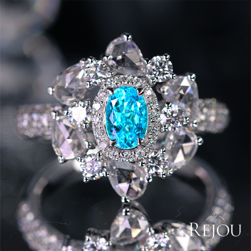 SIZUKU」ブラジル産パライバトルマリン 0.58ct ダイヤモンド 1.7ct