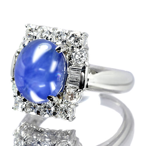 スターサファイア 6.9ct ダイヤモンド プラチナ リング（指輪）【品質
