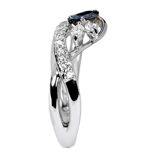 ブラジル産アレキサンドライト0.4ct ダイヤモンド プラチナ リング