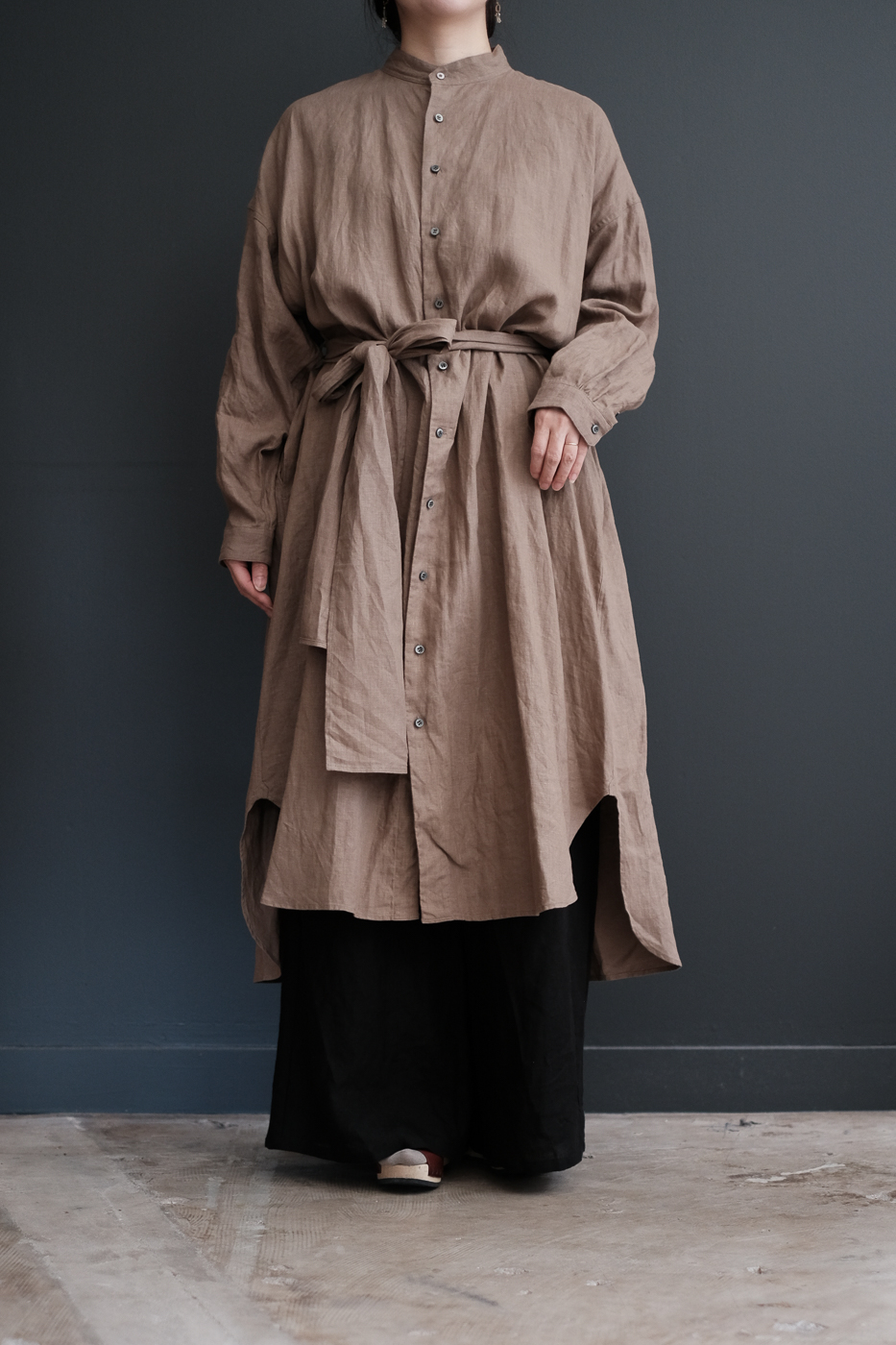 Dohchu coat (Wool linen twill) col.khaki | Re;li