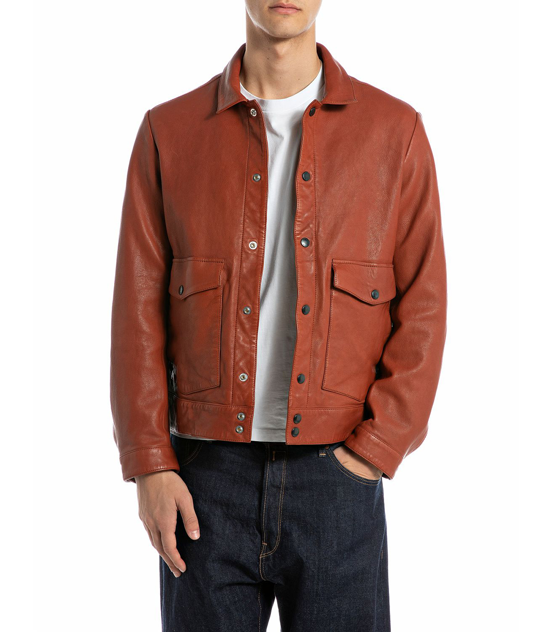 リラックスフィット ワックスレザージャケット｜REPLAY リプレイ公式