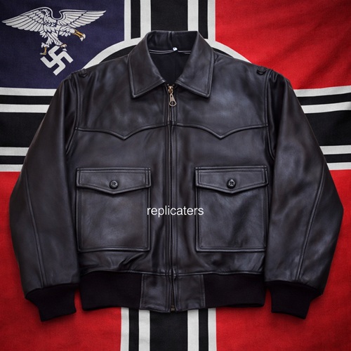 WWII German Luftwaffe Channel Leather Flight Jacket (Kanaljacke