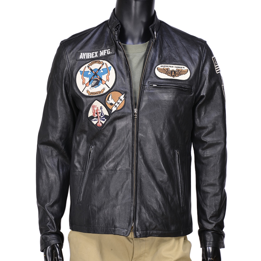 AVIREX パッチワーク レザージャケット