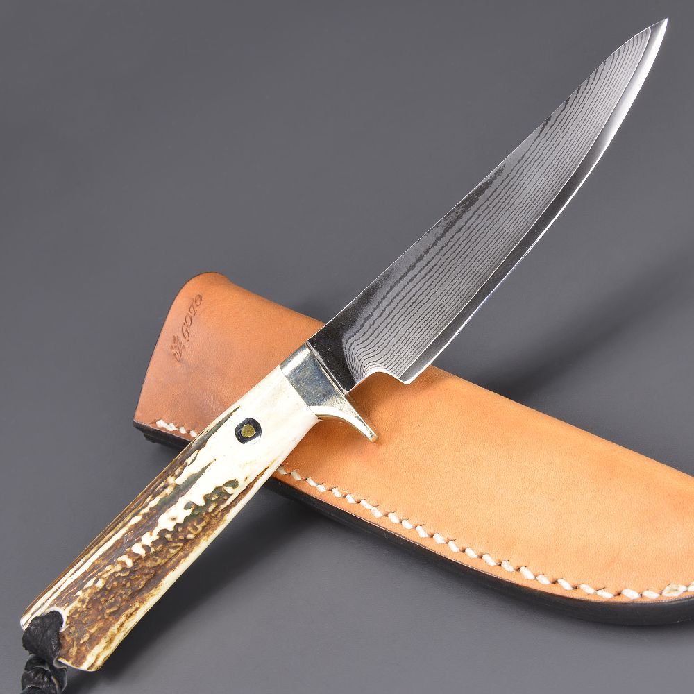 カスタムナイフ 後藤渓 VG10 ダマスカス鋼 エゾ鹿角 | ミリタリー