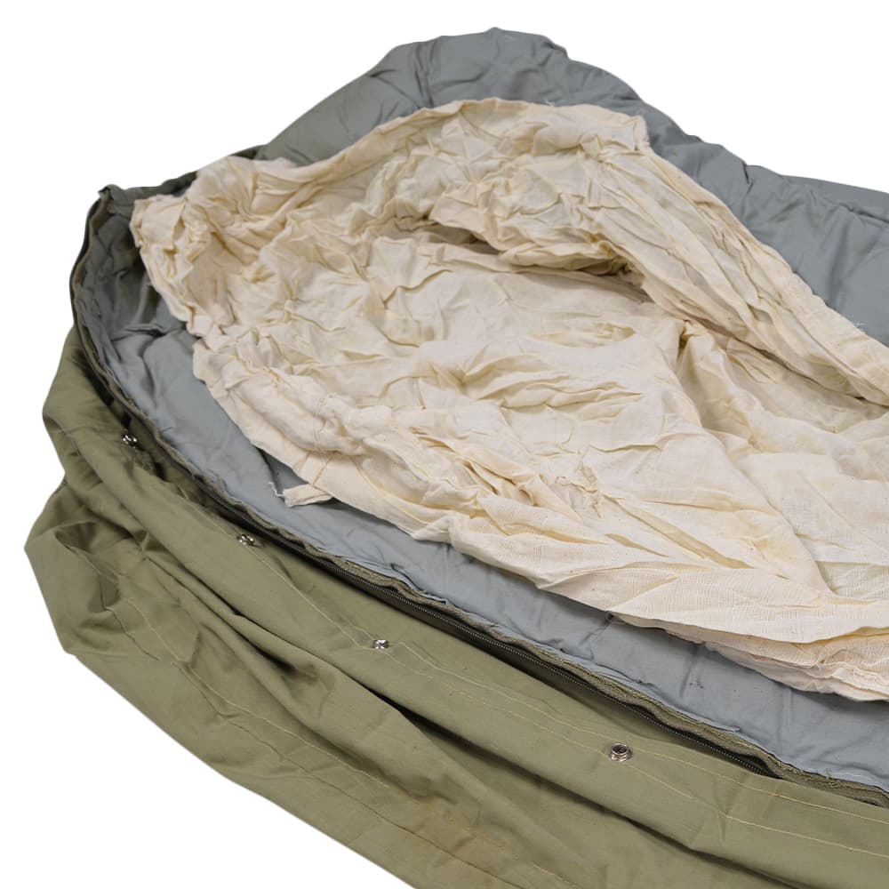 NATO軍放出品 寝袋 シュラフ 取り外しカバー付き コットン製