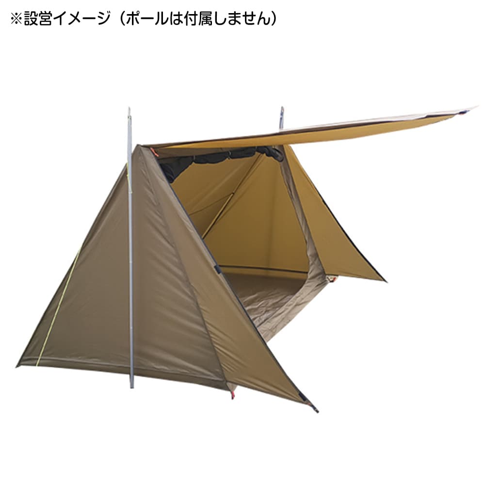 パップテント 軍幕 ポリエステル製 ペグ&固定用ロープ付き