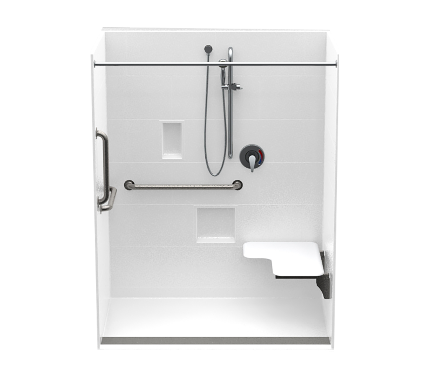 16036TRCOL 60 x 36 AcrylX Alcove Center Drain One-Piece Shower in