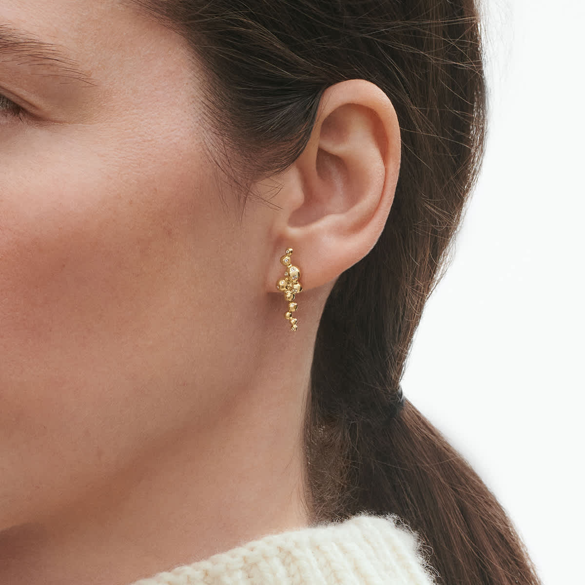 ムーンライト グレープ (MOONLIGHT GRAPES) ピアス (S) 18Kゴールド製