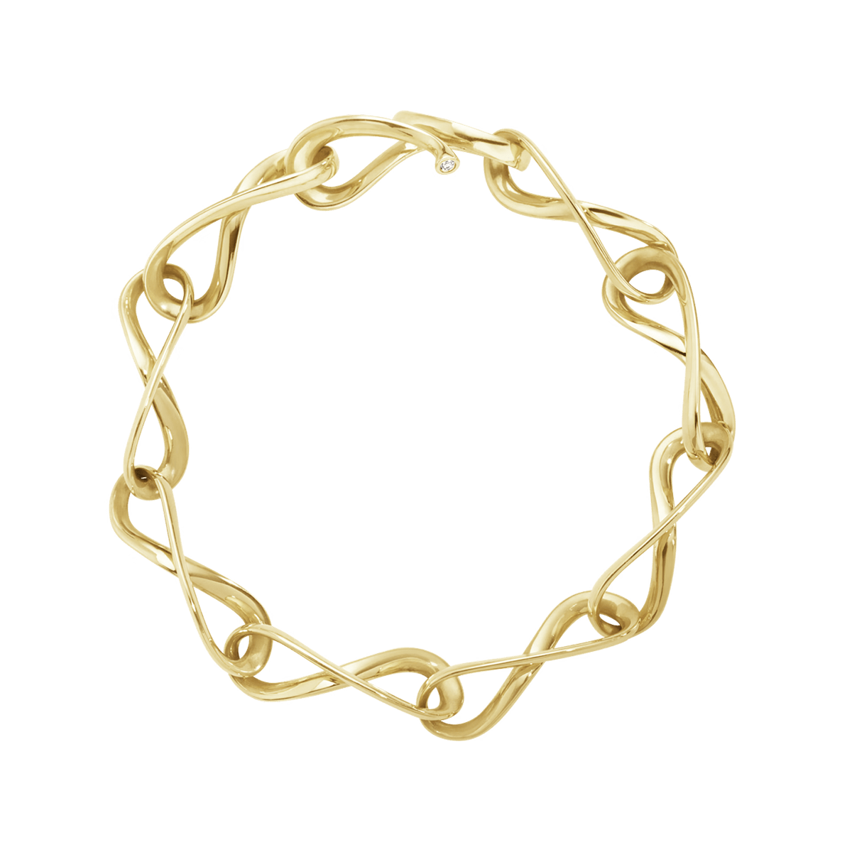 Infinity yellow gold bracelet with diamonds | Georg Jensen