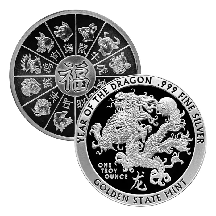 金州鑄幣廠龍年.999銀章1盎司