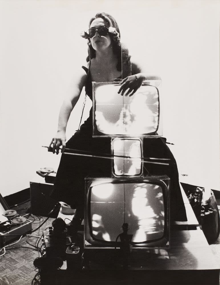 Photograph, Charlotte Moorman at Nam June Paik's Concerto for TV
