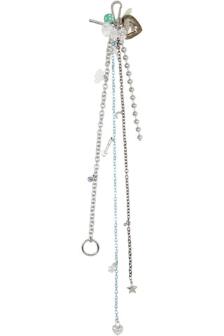 Silver & Blue Cyber Keychain by Marland Backus on Sale