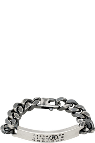 Silver Classic Chain Bracelet by MM6 Maison Margiela on Sale