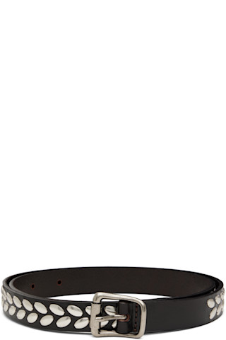 Brown Almond Stud Belt by LEMAIRE on Sale