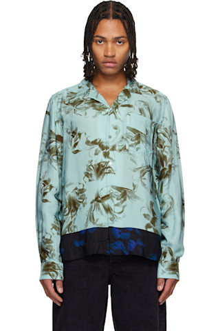Dries Van Notenのブルー フローラル シャツがセール中