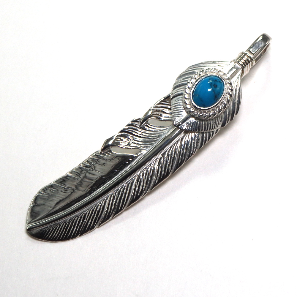 TADY&KING[ORDER ITEM]特大ハートSVフェザー銀縄スパイダーターコイズ