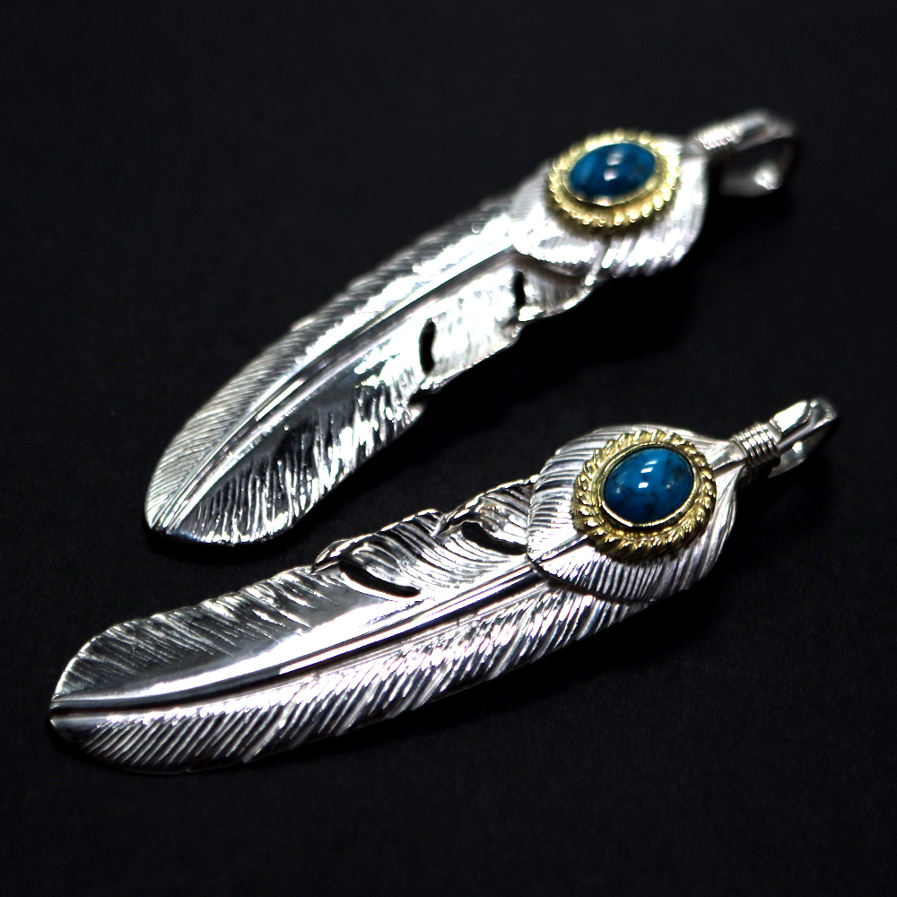 TADY&KING[ORDER ITEM]特大ハートSVフェザー金縄スパイダーターコイズ