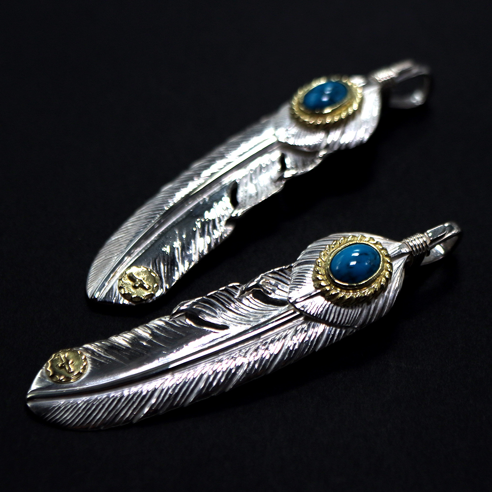 TADY&KING[ORDER ITEM]特大ハートSVフェザー金縄スパイダーターコイズ