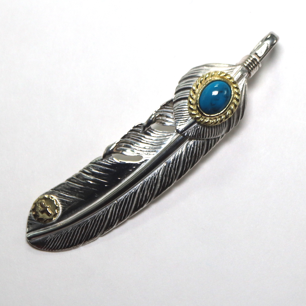 TADY&KING[ORDER ITEM]特大ハートSVフェザー金縄スパイダーターコイズ