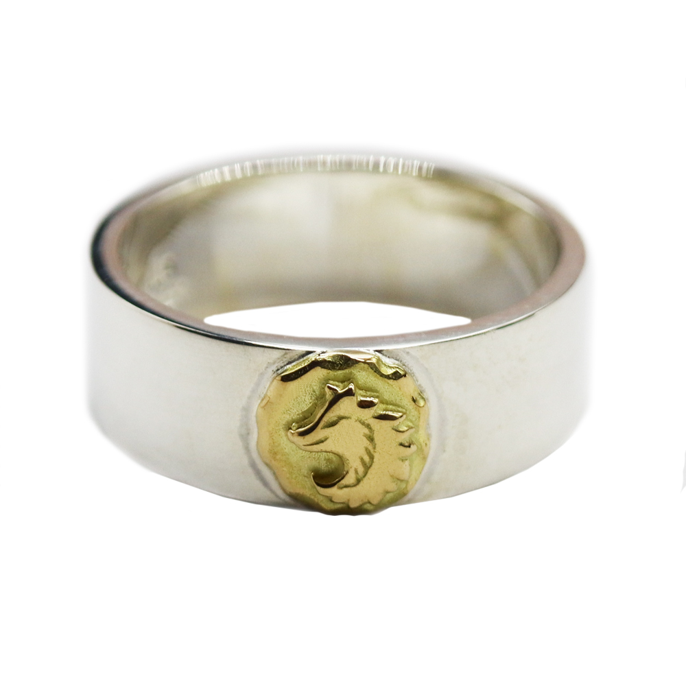 TADY&KING[ORDER ITEM]【特注サイズ25号～30号】平打ちリングK18ウルフ