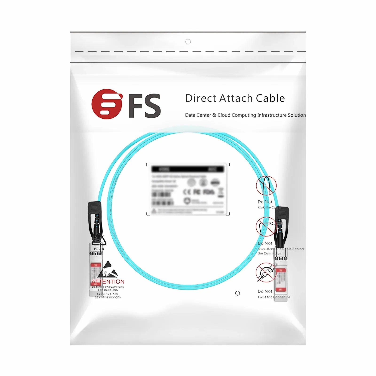 1m(3ft) 汎用互換 25G SFP28アクティブオプティカルケーブル(AOC) - FS