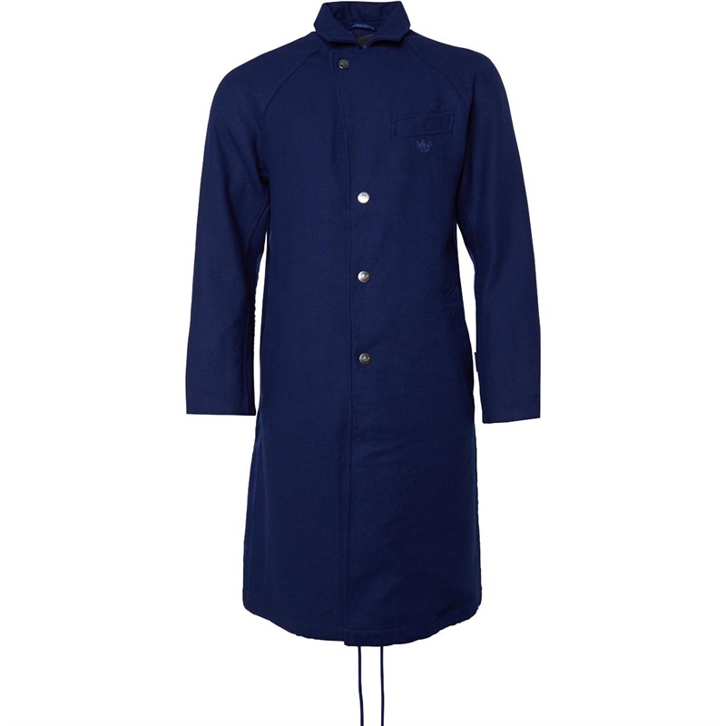 Buy adidas Originals Mens Blue Version Wool Coat Dark Blue